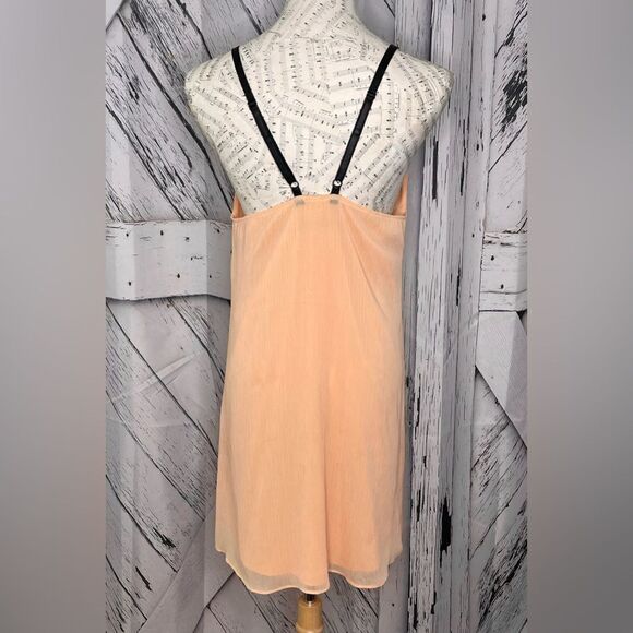 Alice + Olivia Kirby Slip Dress Chiffon w/Leather Straps S - Picture 2 of 6